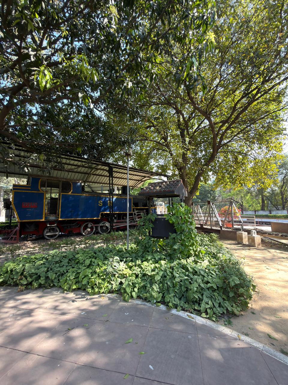 Shaded green pathway at National Rail Museum